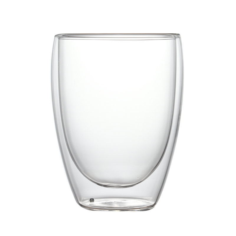 Free Sample Handmade High Double Wall Insulated clear Coffee Mug Glass