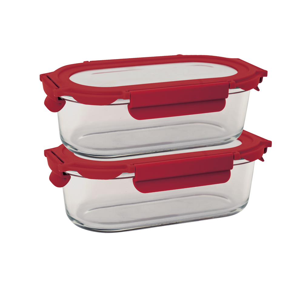 Free Sample High Borosilicate Meal Prep Glass Food Storage Container with Stainless Steel Lid
