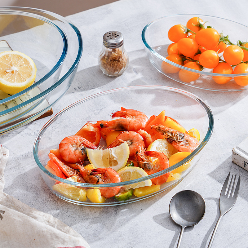 Professional Manufacture Microwave Oven Safe Oval Baking Dish Oval Glass Bakeware