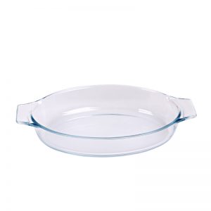 Microwave and Oven Safe High Borosilicate Oval Glass Plate Baking Pan Set Premium Dish for Home Baking & Cooking