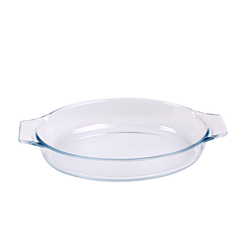 Microwave and Oven Safe High Borosilicate Oval Glass Plate Baking Pan Set Premium Dish for Home Baking & Cooking