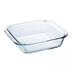 Microwave and Oven Safe High Borosilicate Glass Plate Square Baking Pan Set Premium Dish for Home Baking & Cooking