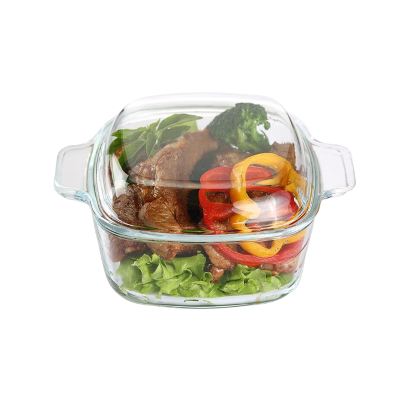 High-temperature-resistant glass bowls with lids, suitable for use in microwave ovens and ovens, glass pots for home use, and soup pots