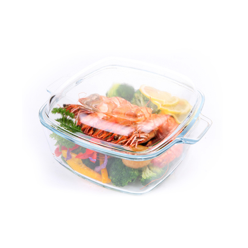 High-temperature-resistant glass bowls with lids, suitable for use in microwave ovens and ovens, glass pots for home use, and soup pots