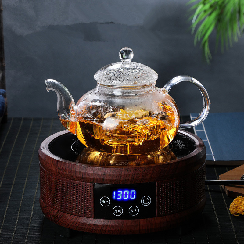 Glass Teapot Stovetop, Borosilicate Clear Tea Kettle with Removable Glass Infuser And Glass Lid