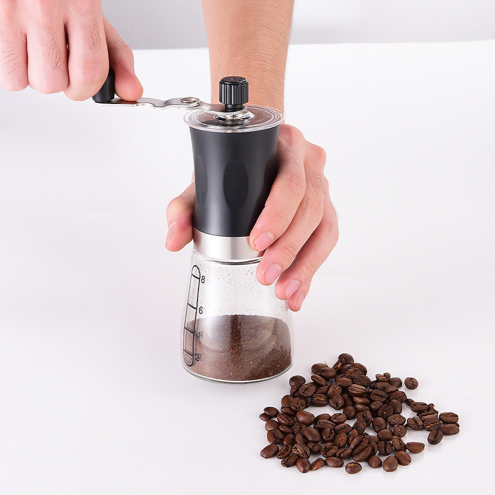 Portable stainless steel coffee grinder for home use, Hand-operated coffee machine, Manual coffee grinder