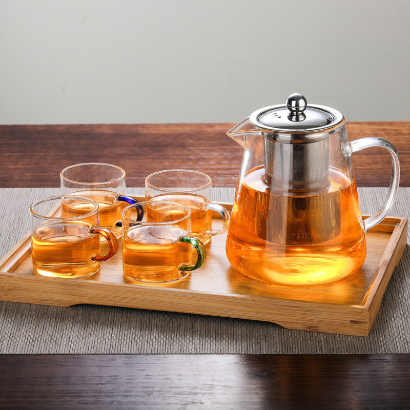 Glass Teapot Stovetop, Borosilicate Clear Tea Kettle with Removable Stainless Steel Infuser