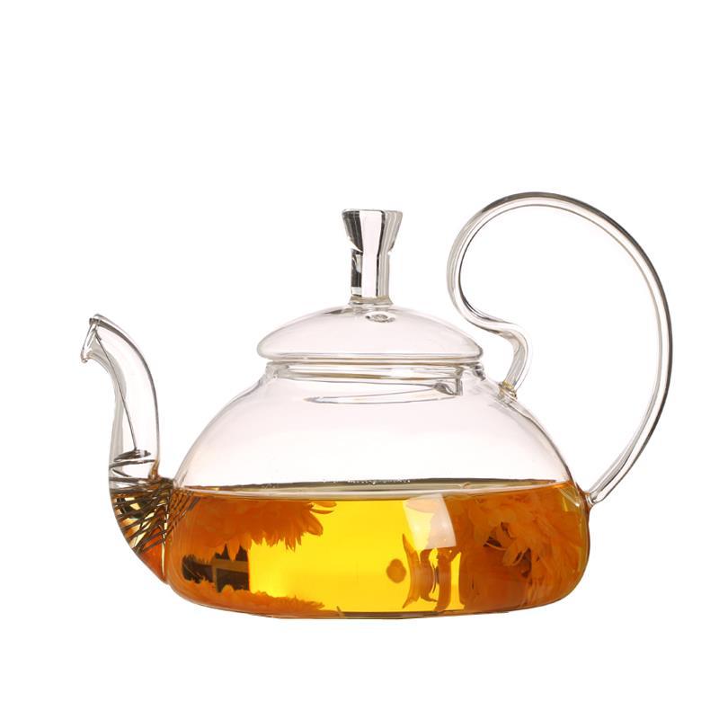 Glass Teapot Stovetop, Borosilicate Clear Tea Kettle with Removable Glass Infuser And Glass Lid