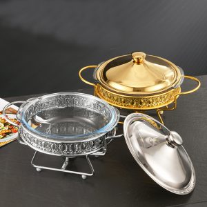 Oven Safe Glass Casserole Dish with Glass Dish Lid and Racking