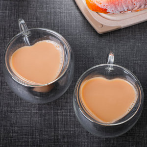 Double Wall Insulated Glasses - Loving Heart Coffee Mugs