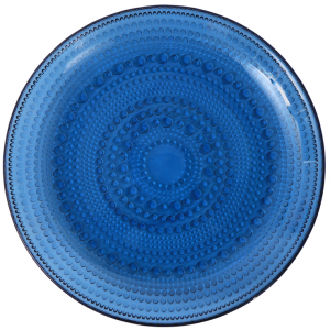 Vintage beaded hobnail design set of glass salad plates