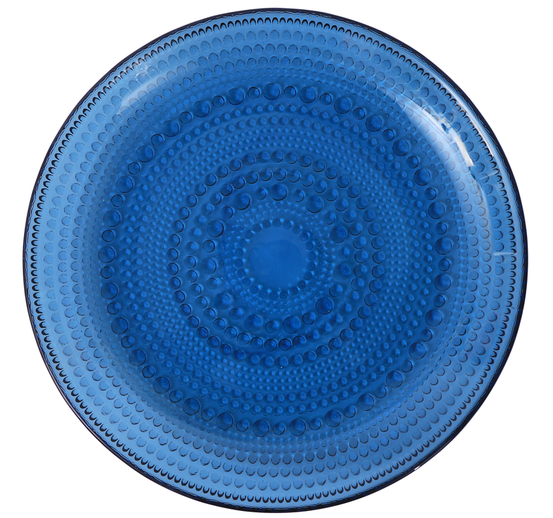 Vintage beaded hobnail design set of glass salad plates