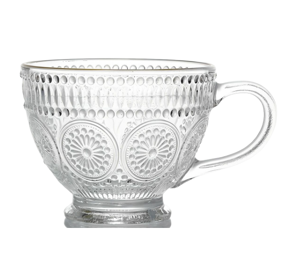 Vintage Drinking Glasses Set, Glass Cups, Embossed Ribbed Glassware Water Tumblers for Cocktail, Water, Juice, Beer, Coffee, Whiskey - Image 3