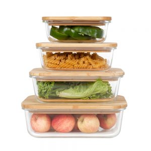Glass Food Storage Containers with Bamboo Lid