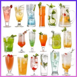 Water Glasses, Clear Glassware, Cocktail Glasses, Drinking Glasses for Water, Beer, Juice