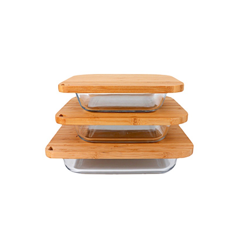 Microwave and Oven Safe High Borosilicate Glass Plate Square Baking Pan Set Premium Dish for Home Baking & Cooking